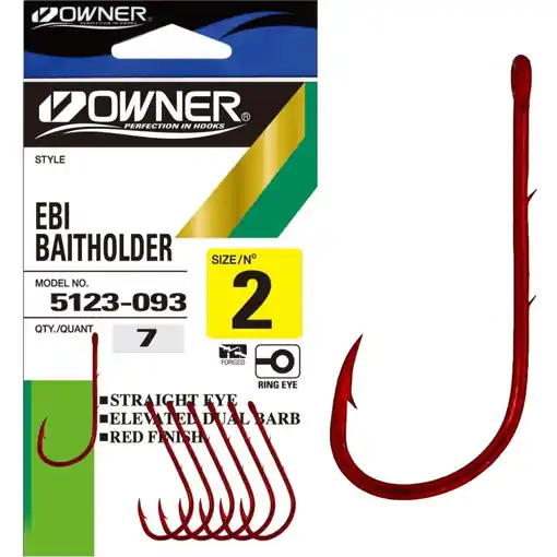 Zlevněný Owner 5123 Ebi Baitholder Hook Red 1 7szt