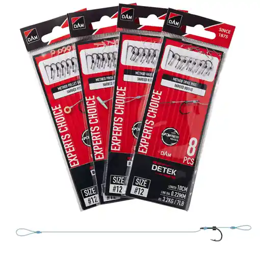 DAM Detek Method Hair Rig 10cm 12 0.22mm 8pcs Autentický