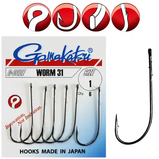 Gamakatsu Worm 31 Hook 2 6ks Pouze Dnes