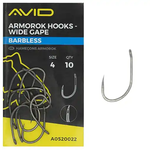 Avid Carp Armorok Wide Gape Hooks Barbless Autentický