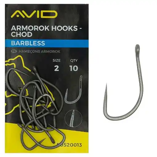 Avid Carp Armorok Chod Hooks Barbless Nová Kolekce