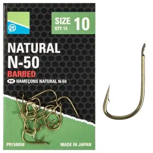 Autentický Preston Innovations Natural N-50 Hooks 8 15ks