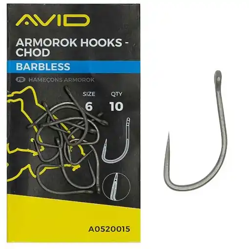 Avid Carp Armorok Chod Hooks 6 Barbless Sezónní Sleva