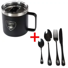 Giants fishing - Akční set Nerezový thermo hrnek 400ml + Sada nerezových příborů Víkendová Akce