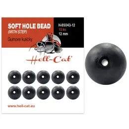 Hell-Cat Gumové kuličky Soft Hole Bead (with step) 10ks vel.12mm Zlevněný