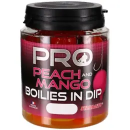 Nová Kolekce Starbaits - Boilies v dipu Pro Peach Mango, 150g