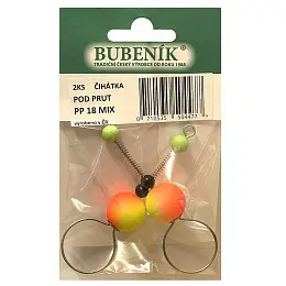 Bubeník - Číhátko pod prut 18mm, 2ks barva žlutá,červená Výprodej Cenový Hit