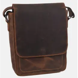 Nová Kolekce MERCUCIO - Pánské kožené crossbody - tmavěhnědá kůže hunter V 250909