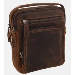 Levný MERCUCIO - Pánské kožené crossbody - tmavěhnědá kůže hunter V 250904-2