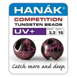 HANÁK - Wolframové hlavičky UV+ černá & růžová 3,8mm - 15ks Odeslání Ihned