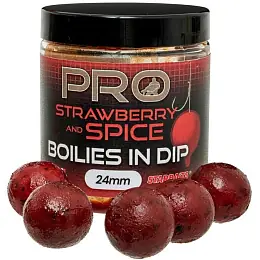 Novinka Starbaits - Boilies v dipu Pro Strawberry Spice, 150g